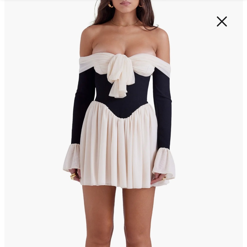 House of CB Alana Strapless Long Sleeve Minidress